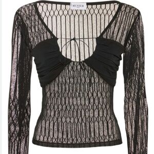 Musier Paris Jessica long sleeve mesh top Size 34 (XS)